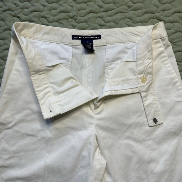 Ralph Lauren Golf Women's High Waisted Stretch Cotton Shorts Size 4 White - Picture 2 of 5